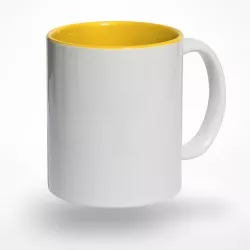 Kubek z żółtym wnętrzem z nadrukiem
