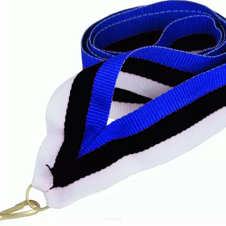 V8-BL/BK/W wstążka niebiesko-czarno-biała 11 mm