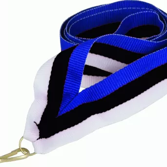 V8-BL/BK/W wstążka niebiesko-czarno-biała 11 mm