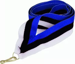 V8-BL/BK/W wstążka niebiesko-czarno-biała 11 mm