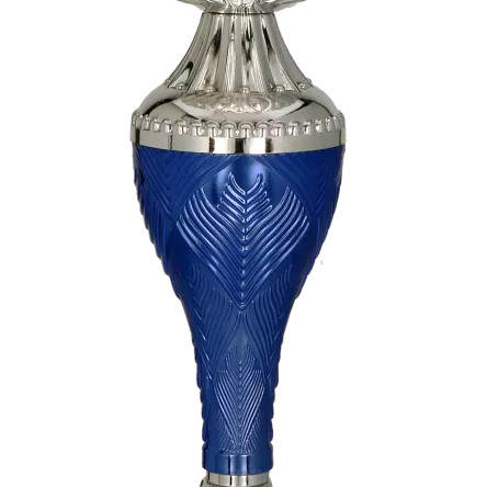 8367B Puchar metalowy srebrno-niebieski h-27,5cm, d-12cm