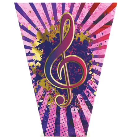 VL2-D/MUS Trofeum szklane na podstawie marmurowej - muzyka h-15 cm, grub. 1 cm