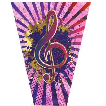 VL2-D/MUS Trofeum szklane na podstawie marmurowej - muzyka h-15 cm, grub. 1 cm