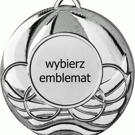 MD2250/S  Medal srebrny d-50 mm z miejscem na emblemat 