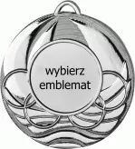 MD2250/S  Medal srebrny d-50 mm z miejscem na emblemat 