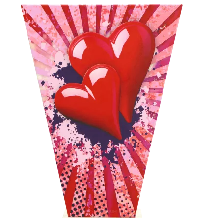 VL2-D/HEA Trofeum szklane na podstawie marmurowej - serce h-15 cm, grub. 1 cm