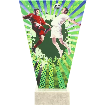 VL2-C/SOC1 Trofeum szklane na podstawie marmurowej - piłka nożna h-17,5 cm, grub. 1 cm