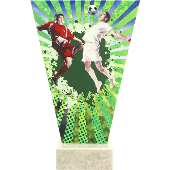 VL2-C/SOC1 Trofeum szklane na podstawie marmurowej - piłka nożna h-17,5 cm, grub. 1 cm