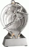 RS2001 figurka odlewana złoto-srebrna  NARCIARSTWO h-15,5 cm