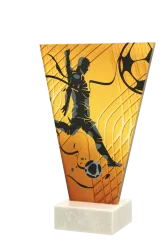VL1-C/SOC1 Trofeum szklane na podstawie marmurowej - piłka nożna h-17,5 cm, grub. 1 cm