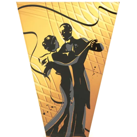 VL1-C/DAN1 Trofeum szklane na podstawie marmurowej - taniec h-17,5 cm, grub. 1 cm