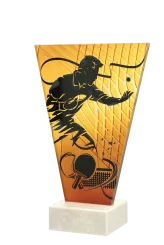 VL1-D/TAB Trofeum szklane na podstawie marmurowej - tenis stołowy h-15 cm, grub. 1 cm
