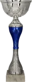 9267E Puchar metalowy srebrno-niebieski h-25,5cm, d-10cm