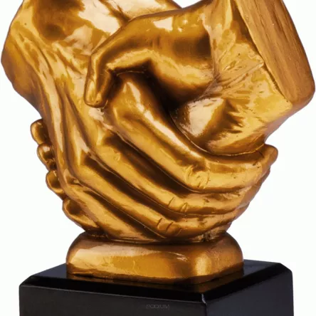 RFST2089/G figurka odlewana złota  UŚCISK DŁONI h-17 cm
