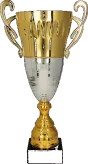 2078C Puchar metalowy złoto-srebrny h-41,5cm, d-14cm