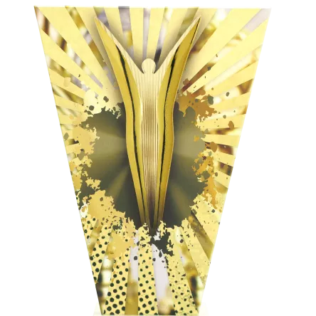 VL2-D/VIC Trofeum szklane na podstawie marmurowej - wiktoria h-15 cm, grub. 1 cm