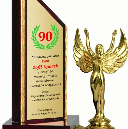 TROF1C/G+F330B/GR trofeum drewniane 18 cm