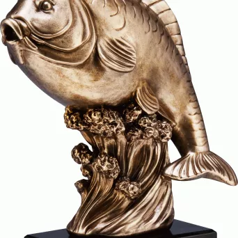 RFST2095/BR figurka odlewana brązowa  WĘDKARSTWO h-29,5 cm