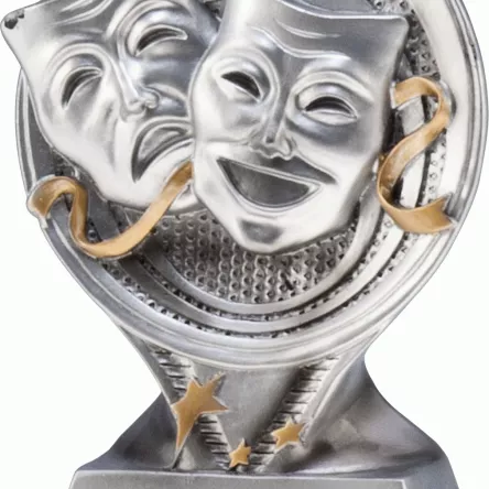 RS701 figurka odlewana złoto-srebrna  TEATR h-15,5 cm