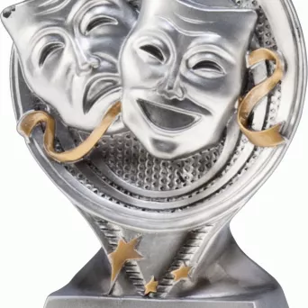 RS701 figurka odlewana złoto-srebrna  TEATR h-15,5 cm