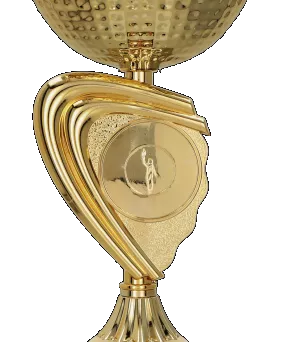 9265E Puchar metalowy złoty h-17cm, d-8cm embl. 50mm