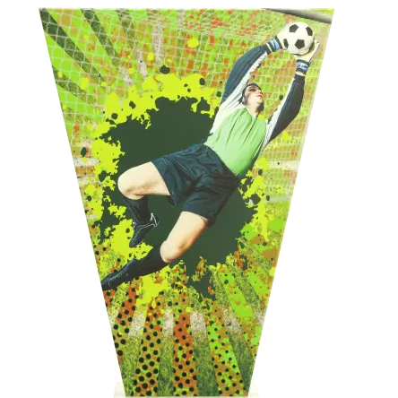 VL2-A/SOC4 Trofeum szklane na podstawie marmurowej - piłka nożna h-22,5 cm, grub. 1 cm