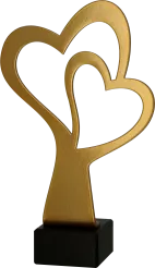 ML-HEA Statuetka metalowa SERCE h-21cm, grub. 2mm