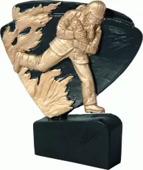 RFEL5023/BK/G figurka odlewana złoto-czarna  STRAŻACTWO h-11 cm