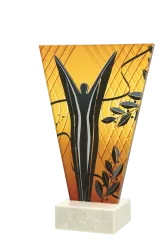 VL1-A/VIC Trofeum szklane na podstawie marmurowej - wiktoria h-22,5 cm, grub. 1 cm