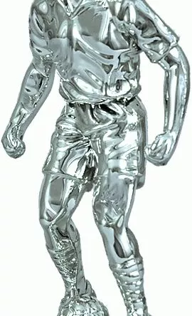 F24/S Figurka plastikowa srebrna PIŁKA NOŻNA h-13 cm