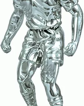 F24/S Figurka plastikowa srebrna PIŁKA NOŻNA h-13 cm