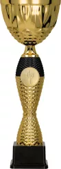 4221B Puchar metalowy złoto-czarny h-40 cm,d-14 cm