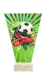 VL2-C/SOC3 Trofeum szklane na podstawie marmurowej - piłka nożna h-17,5 cm, grub. 1 cm