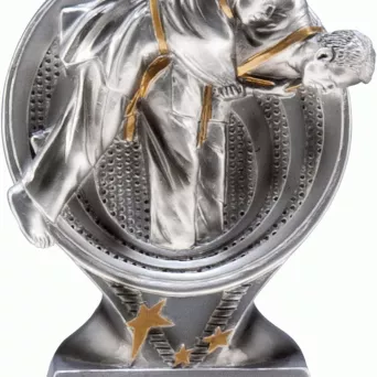 RS901 figurka odlewana złoto-srebrna  JUDO h-15,5 cm