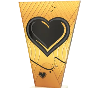 VL1-A/HEA Trofeum szklane na podstawie marmurowej - serce h-22,5 cm, grub. 1 cm