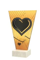 VL1-A/HEA Trofeum szklane na podstawie marmurowej - serce h-22,5 cm, grub. 1 cm