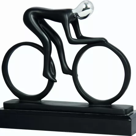 RFEXL5001 figurka odlewana srebrno-czarna  KOLARSTWO h-21 cm