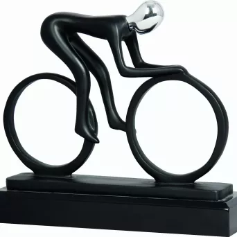 RFEXL5001 figurka odlewana srebrno-czarna  KOLARSTWO h-21 cm