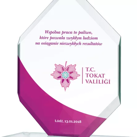 GS110-18 Trofeum szklane h-17 cm, grub. 1 cm