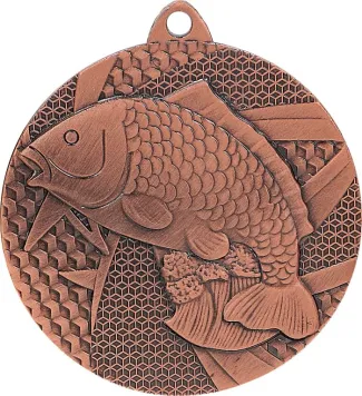 MMC7950/B Medal brązowy- wędkarstwo - ryba - medal stalowy R- 50 mm, T- 2 mm