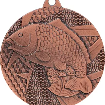 MMC7950/B Medal brązowy- wędkarstwo - ryba - medal stalowy R- 50 mm, T- 2 mm