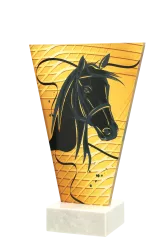VL1-C/HOR Trofeum szklane na podstawie marmurowej - jeździectwo h-17,5 cm, grub. 1 cm