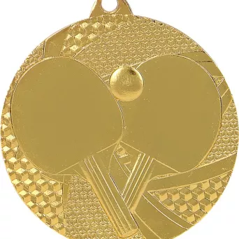 MMC7750/G Medal złoty- tenis stołowy - medal stalowy R- 50 mm, T- 2 mm