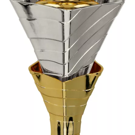 3149B Puchar metalowy złoto-srebrny h-40 cm,d-14 cm
