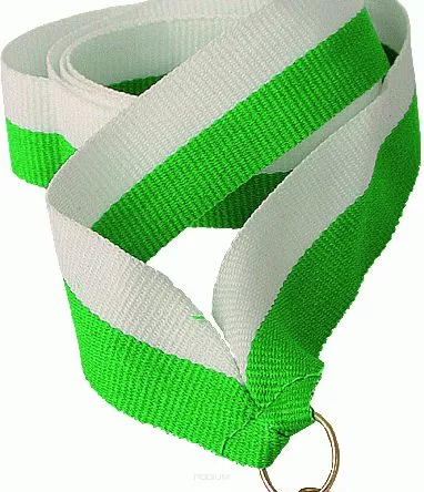V8-W/GN wstążka biało-zielona 11 mm