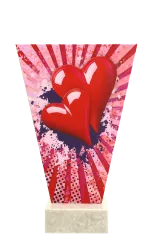 VL2-A/HEA Trofeum szklane na podstawie marmurowej - serce h-22,5 cm, grub. 1 cm