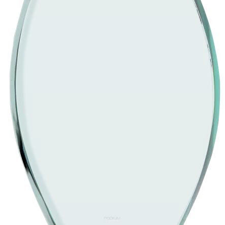 G043 Trofeum szklane h-21 cm, grub. 1,9 cm