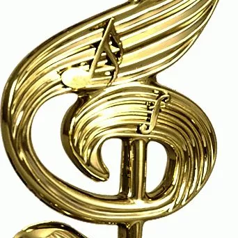 F157/G Figurka plastikowa złota MUZYKA h-12 cm